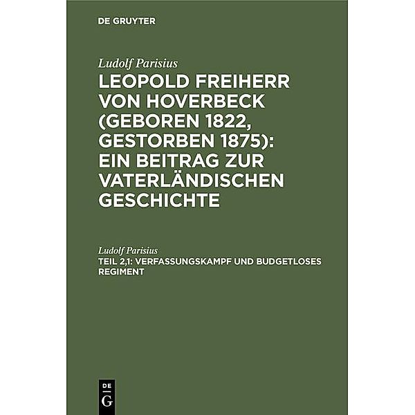 Verfassungskampf und budgetloses Regiment, Ludolf Parisius