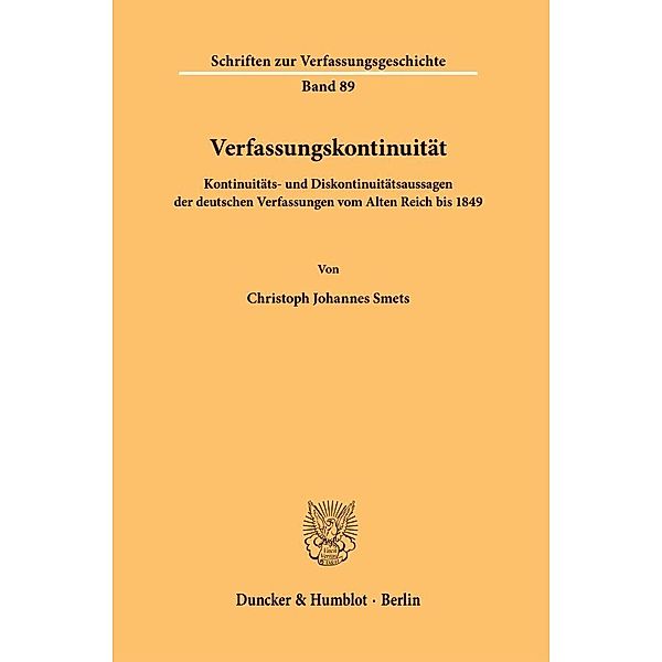 Verfassungskontinuität., Christoph Johannes Smets