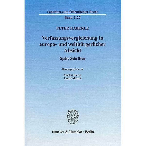 Verfassungsvergleichung in europa- und weltbürgerlicher Absicht., Peter Häberle