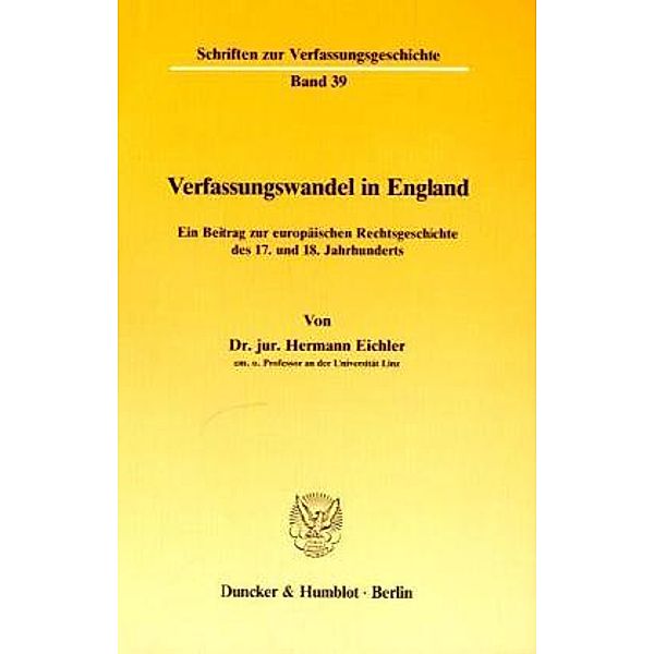 Verfassungswandel in England., Hermann Eichler