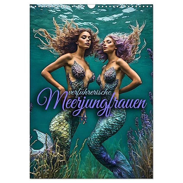 Verführerische Meerjungfrauen (Wandkalender 2025 DIN A3 hoch), CALVENDO Monatskalender, Calvendo, Renate Utz