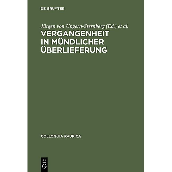 Vergangenheit in mündlicher Überlieferung / Colloquia Raurica Bd.1
