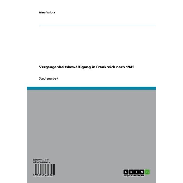 Vergangenheitsbewältigung in Frankreich nach 1945, Nina Valuta