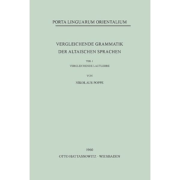 Vergleichende Grammatik der altaischen Sprachen, Nicholas Poppe