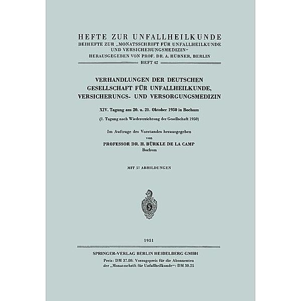 Verhandlungen der Deutschen Gesellschaft für Unfallheilkunde, Versicherungs- und Versorgungsmedizin