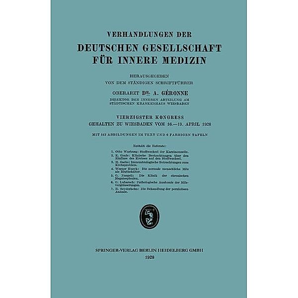 Verhandlungen der Deutschen Gesellschaft für Innere Medizin / Verhandlungen der Deutschen Gesellschaft für Innere Medizin