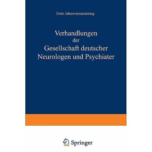 Verhandlungen der Gesellschaft Deutscher Neurologen und Psychiater, NA Nitsche