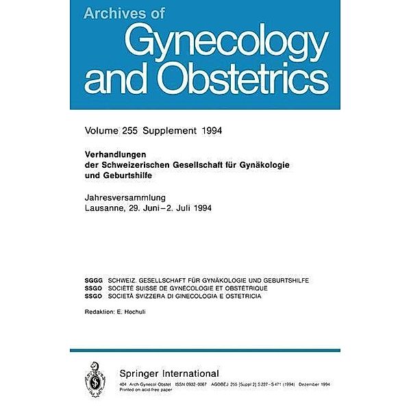 Verhandlungen der Schweizerischen Gesellschaft für Gynäkologie und Geburtshilfe / Archives of Gynecology and Obstetrics, Kenneth A. Loparo, Ernst Hochuli