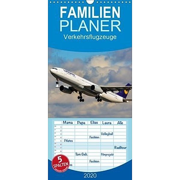 Verkehrsflugzeuge - Familienplaner hoch (Wandkalender 2020 , 21 cm x 45 cm, hoch), Marcel Wenk