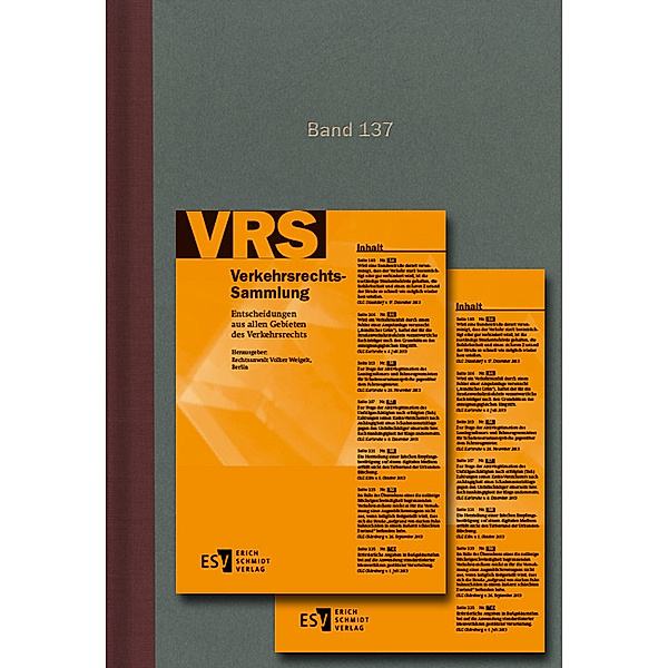 Verkehrsrechts-Sammlung (VRS) Band 137, Volker Weigelt