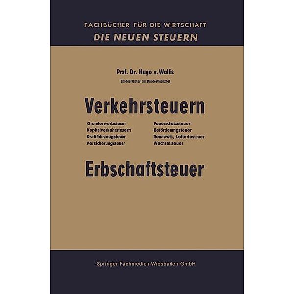 Verkehrsteuern / Fachbücher für die Wirtschaft, Hugo von Wallis