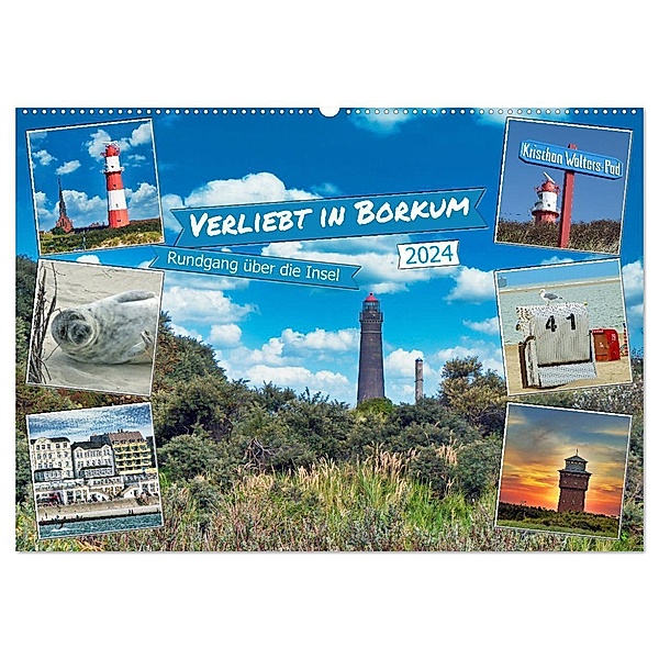 Verliebt in Borkum (Wandkalender 2024 DIN A2 quer), CALVENDO Monatskalender, Claudia Kleemann