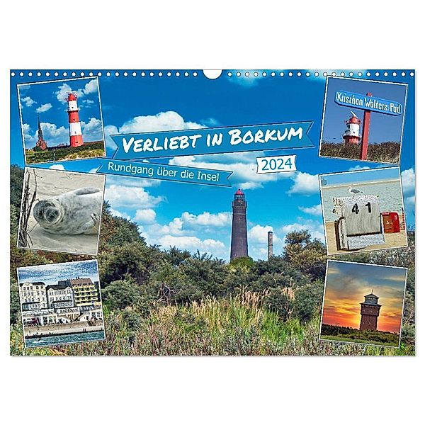 Verliebt in Borkum (Wandkalender 2024 DIN A3 quer), CALVENDO Monatskalender, Claudia Kleemann
