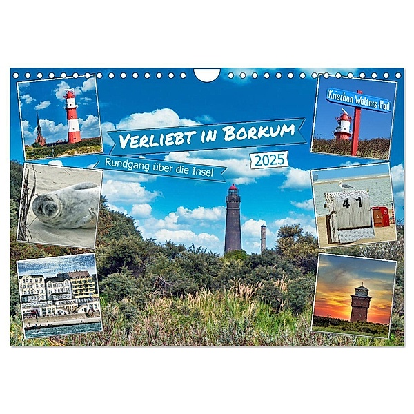 Verliebt in Borkum (Wandkalender 2025 DIN A4 quer), CALVENDO Monatskalender, Calvendo, Claudia Kleemann