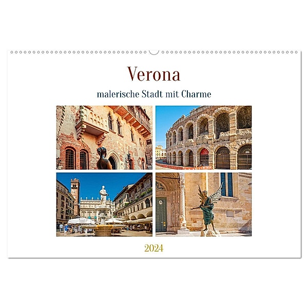 Verona - malerische Stadt mit Charme (Wandkalender 2024 DIN A2 quer), CALVENDO Monatskalender, Calvendo, Nina Schwarze