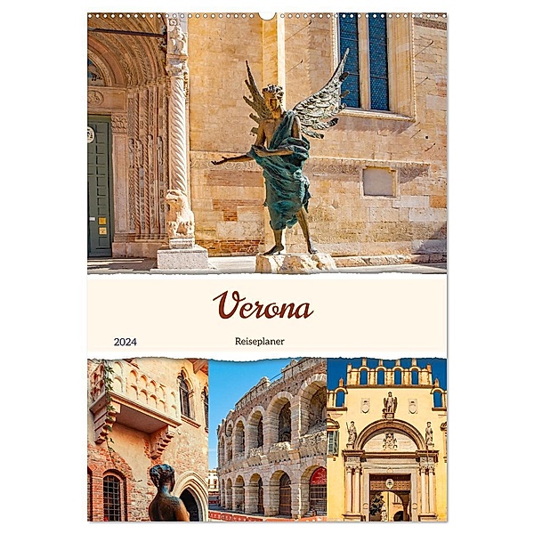 Verona - Reiseplaner (Wandkalender 2024 DIN A2 hoch), CALVENDO Monatskalender, Calvendo, Nina Schwarze