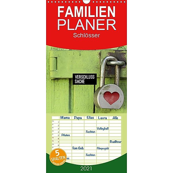 Verschlusssache - Familienplaner hoch (Wandkalender 2021 , 21 cm x 45 cm, hoch), GM