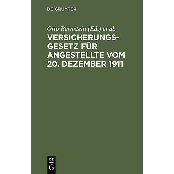 Versicherungsgesetz für Angestellte vom 20. Dezember 1911