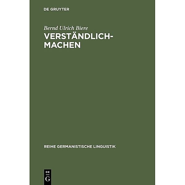 Verständlich-machen, Bernd Ulrich Biere