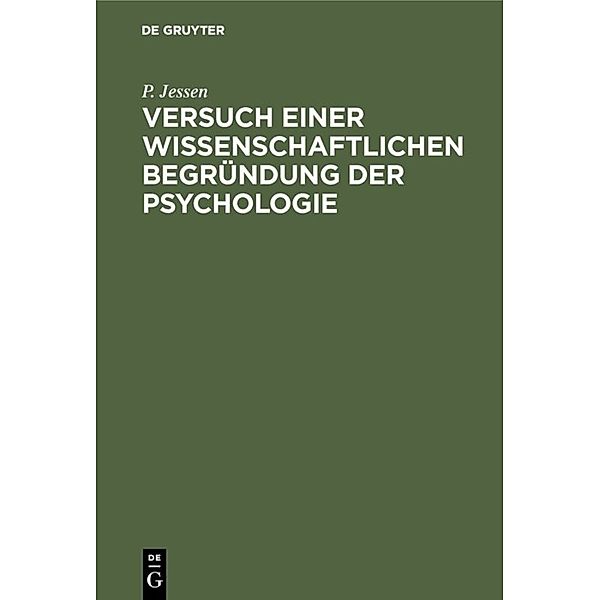Versuch einer wissenschaftlichen Begründung der Psychologie, Peter Jessen