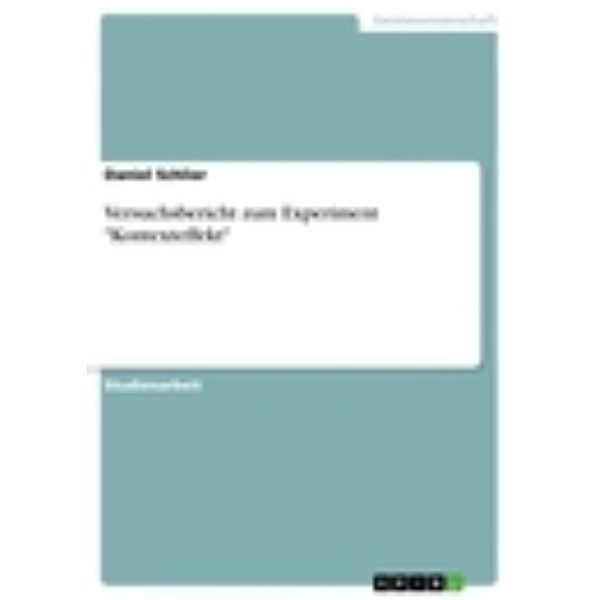 Versuchsbericht zum Experiment Kontexteffekt, Daniel Schlier