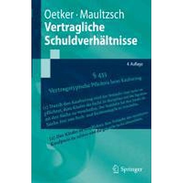 Vertragliche Schuldverhältnisse, Hartmut Oetker, Felix Maultzsch