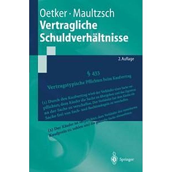 Vertragliche Schuldverhältnisse / Springer-Lehrbuch, Hartmut Oetker, Felix Maultzsch