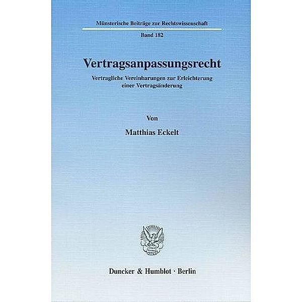 Vertragsanpassungsrecht., Matthias Eckelt