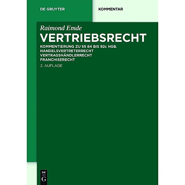 Vertriebsrecht / De Gruyter Kommentar, Raimond Emde