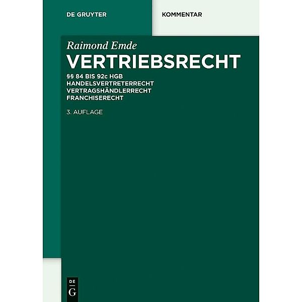 Vertriebsrecht / De Gruyter Kommentar, Raimond Emde