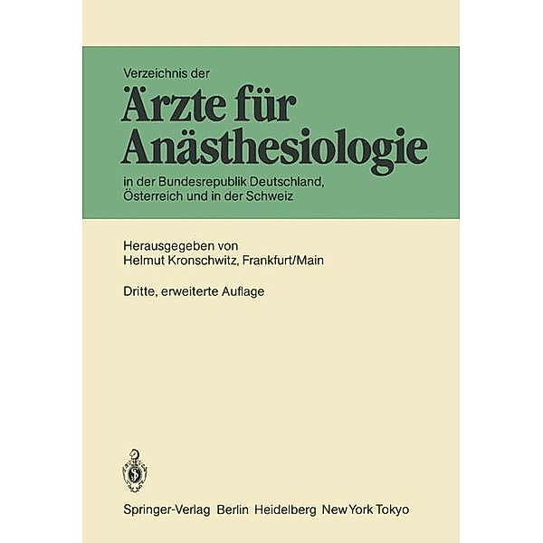 Verzeichnis der Ärzte für Anästhesiologie in der Bundesrepublik Deutschland, Österreich und der Schweiz