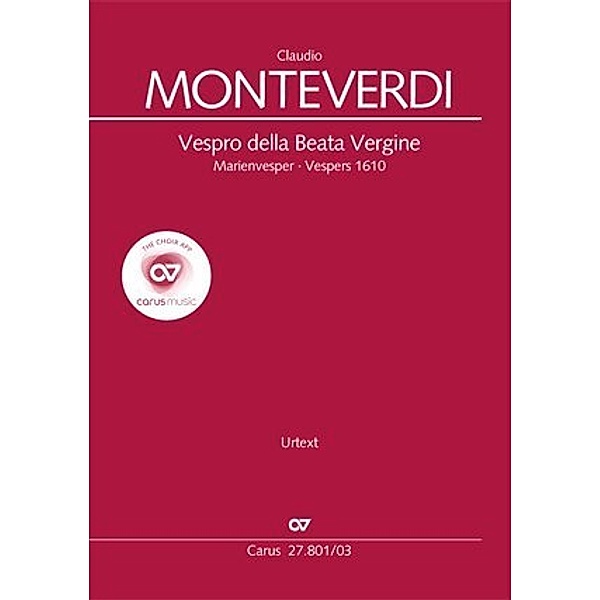 Vespro della Beata Vergine (Klavierauszug), Claudio Monteverdi