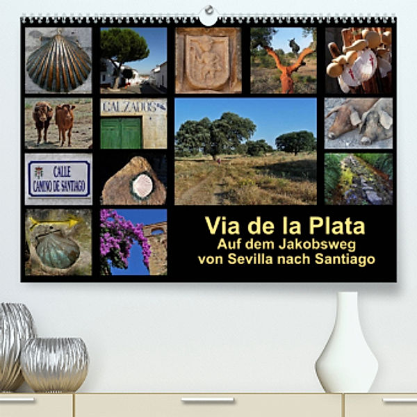 Via de la Plata - auf dem Jakobsweg von Sevilla nach Santiago (Premium, hochwertiger DIN A2 Wandkalender 2022, Kunstdruc, Rina B.