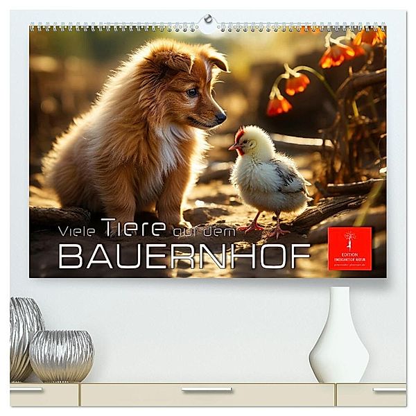 Viele Tiere auf dem Bauernhof (hochwertiger Premium Wandkalender 2025 DIN A2 quer), Kunstdruck in Hochglanz, Calvendo, Peter Roder