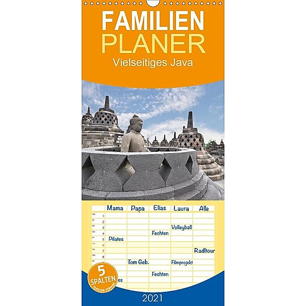 Vielseitiges Java - Familienplaner hoch (Wandkalender 2021 , 21 cm x 45 cm, hoch), Thomas Leonhardy