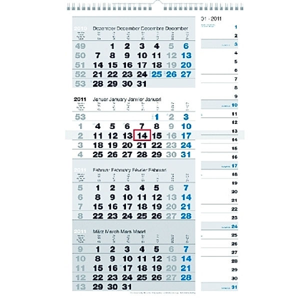 Vier-Monatskalender Kombi 2019