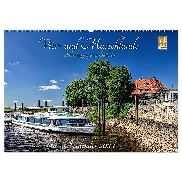Vier- und Marschlande Hamburgs grüner Südosten (Wandkalender 2024 DIN A2 quer), CALVENDO Monatskalender, Christian Ohde