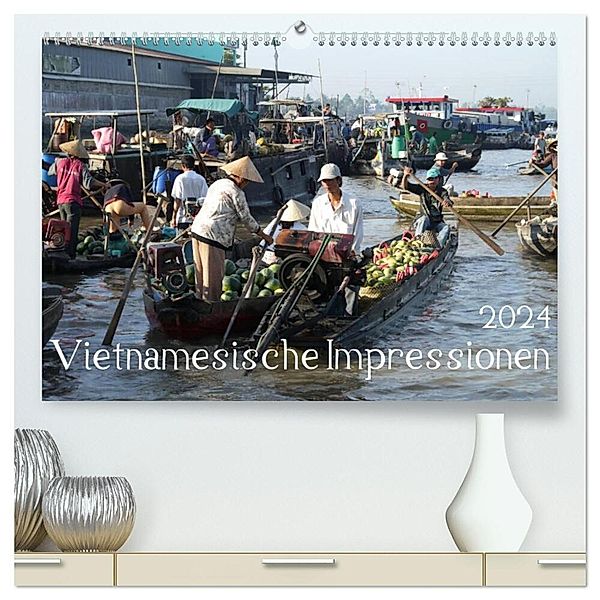 Vietnamesische Impressionen (hochwertiger Premium Wandkalender 2024 DIN A2 quer), Kunstdruck in Hochglanz, Stefanie Goldscheider