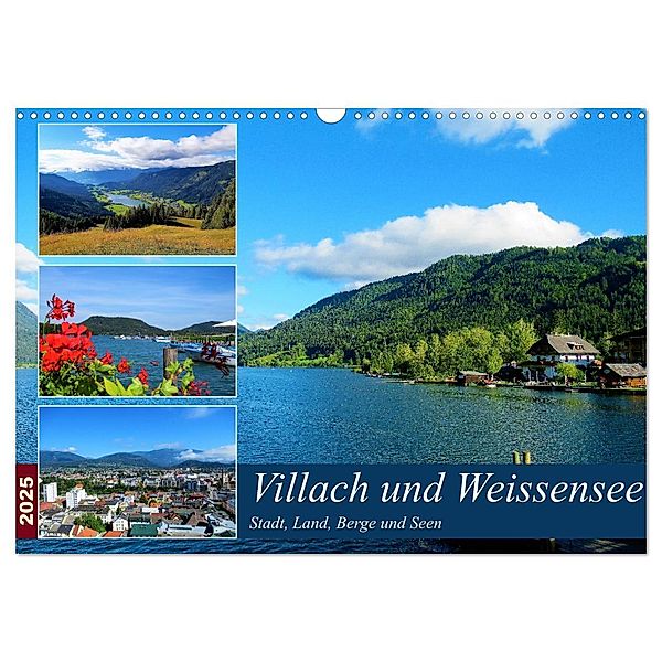 Villach und Weissensee - Stadt, Land, Berge und Seen (Wandkalender 2025 DIN A3 quer), CALVENDO Monatskalender, Calvendo, Martin Gillner