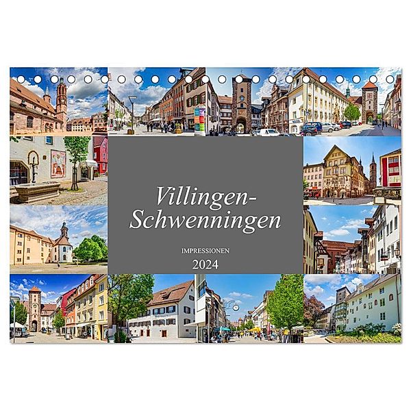Villingen-Schwenningen Stadtansichten (Tischkalender 2024 DIN A5 quer), CALVENDO Monatskalender, Dirk Meutzner