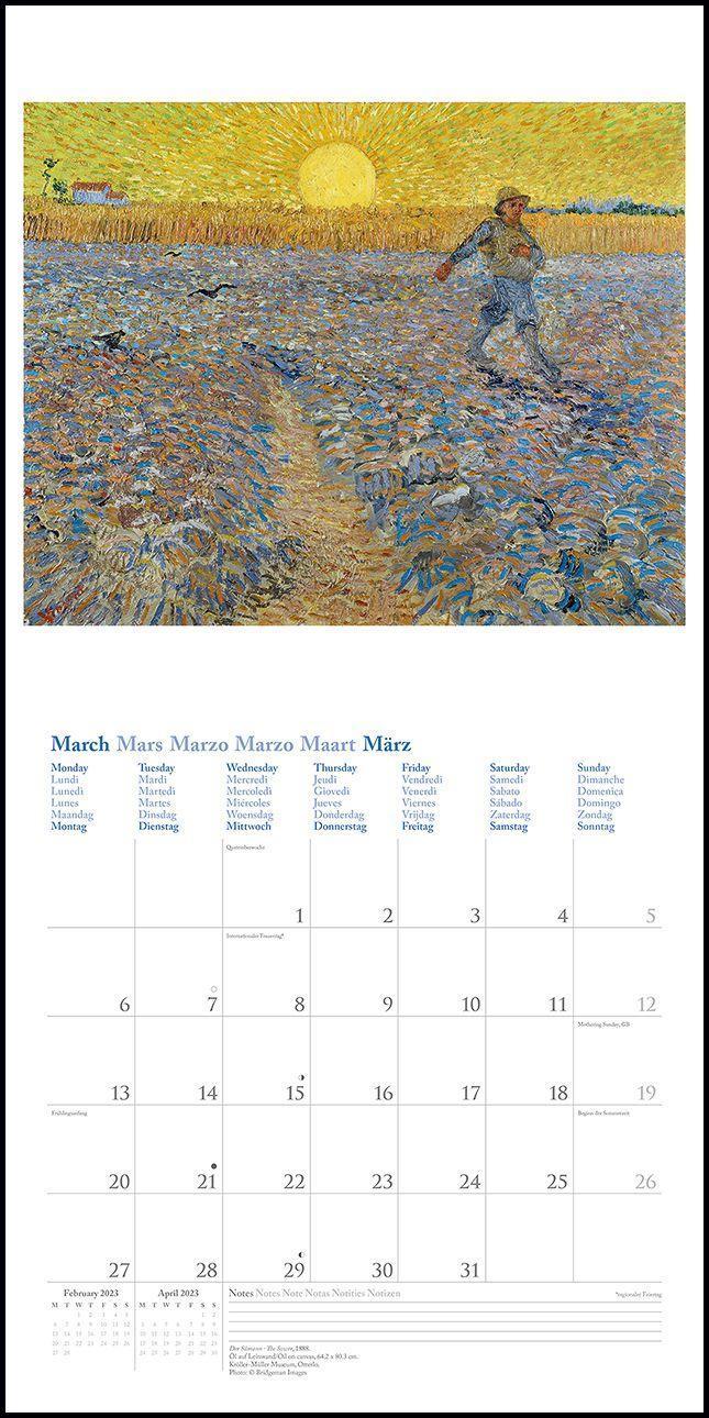 Vincent van Gogh 2023 - Wand-Kalender - Broschüren-Kalender - 30x30 - 30x60  geöffnet - Kunst-Kalender - Kalender bestellen