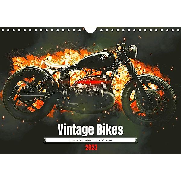 Vintage Bikes. Traumhafte Motorrad-Oldies (Wandkalender 2023 DIN A4 quer), Rose Hurley