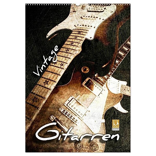 Vintage Gitarren (Wandkalender 2024 DIN A2 hoch), CALVENDO Monatskalender, Renate Bleicher