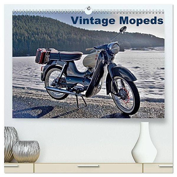Vintage Mopeds (hochwertiger Premium Wandkalender 2024 DIN A2 quer), Kunstdruck in Hochglanz, insideportugal