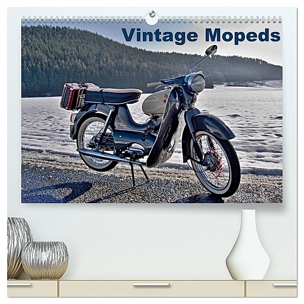 Vintage Mopeds (hochwertiger Premium Wandkalender 2025 DIN A2 quer), Kunstdruck in Hochglanz, Calvendo, insideportugal