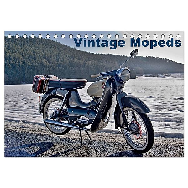 Vintage Mopeds (Tischkalender 2024 DIN A5 quer), CALVENDO Monatskalender, insideportugal