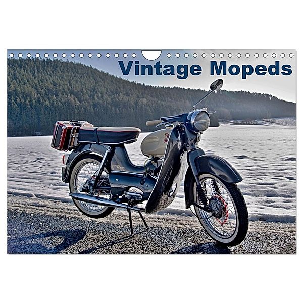 Vintage Mopeds (Wandkalender 2024 DIN A4 quer), CALVENDO Monatskalender, insideportugal