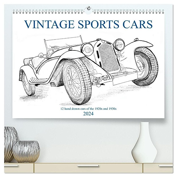 Vintage Sports Cars (hochwertiger Premium Wandkalender 2024 DIN A2 quer), Kunstdruck in Hochglanz, Wolfgang Simlinger