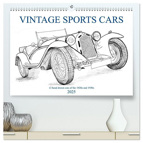 Vintage Sports Cars (hochwertiger Premium Wandkalender 2025 DIN A2 quer), Kunstdruck in Hochglanz, Calvendo, Wolfgang Simlinger