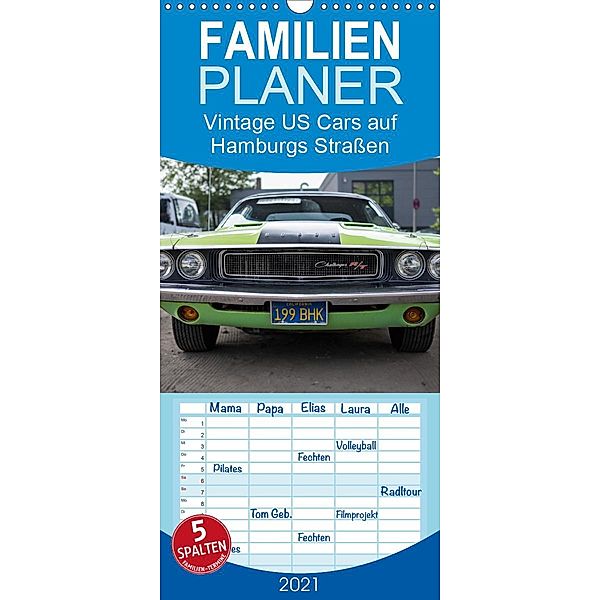 Vintage US Cars auf Hamburgs Straßen - Familienplaner hoch (Wandkalender 2021 , 21 cm x 45 cm, hoch), Matthias Voss